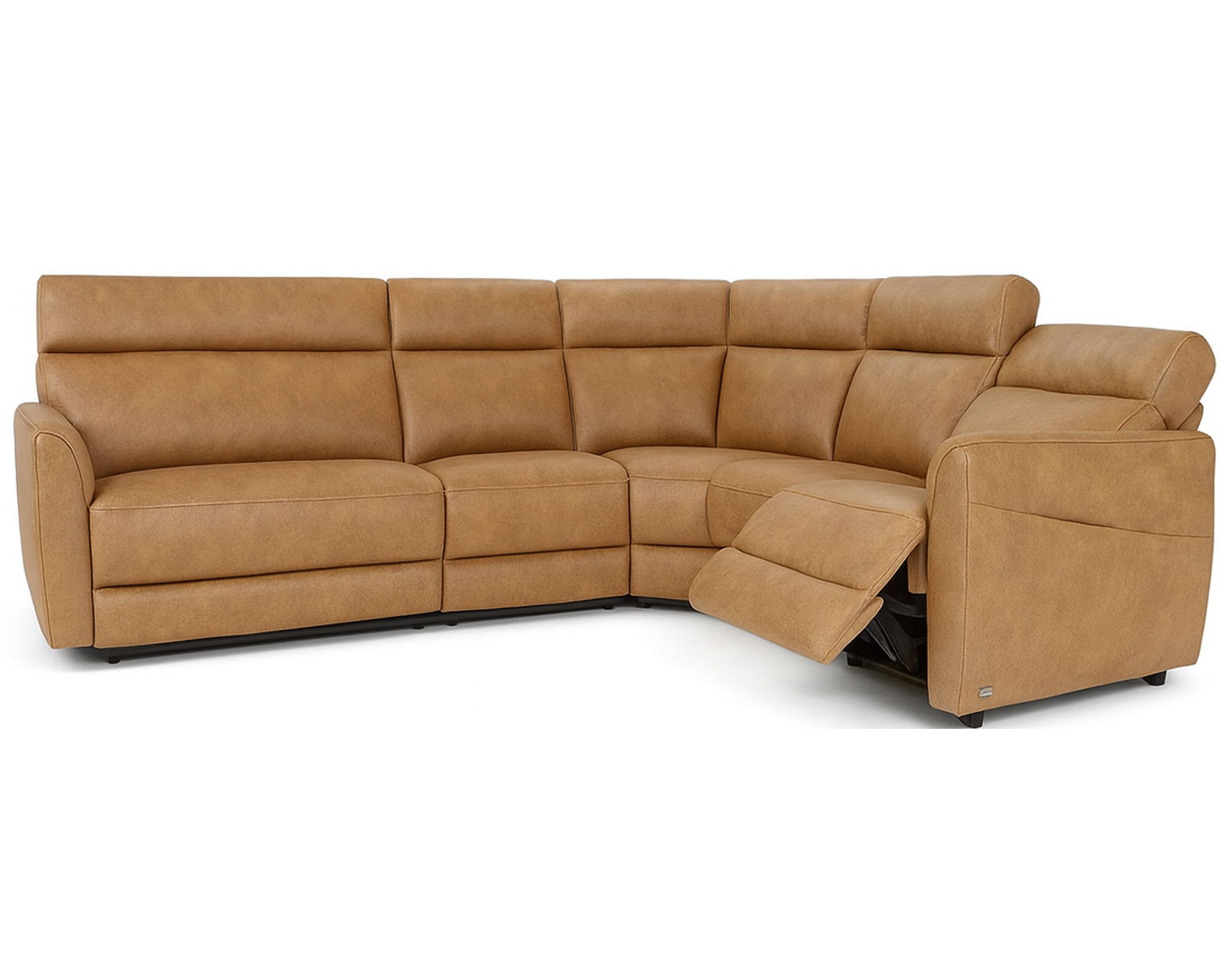 Nuvia C328 Triple Power Reclining Sectional (+55 leathers) - Layout F: Five Piece Reclining Sectional 120" x 120" (three recliners)