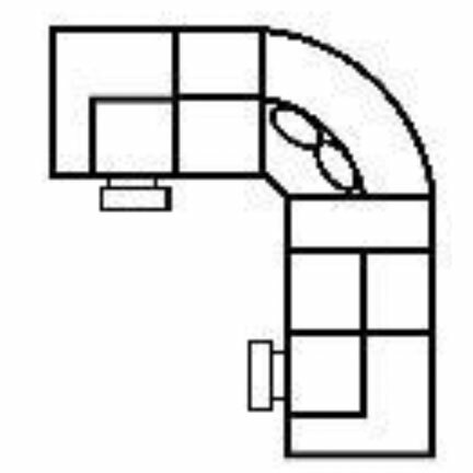 Layout I: Six Piece Reclining Sectional 105" x 124" (2 recliners)