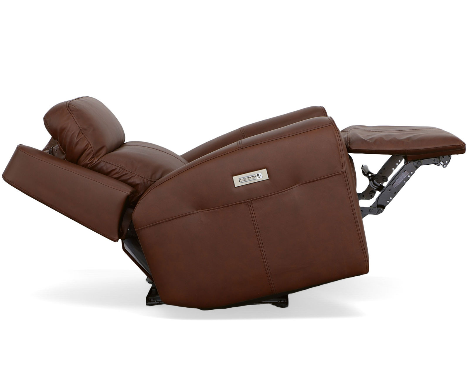 Barnett Power Reclining Sofa with Power Headrests and Lumbar (Chocolate leather) 87" - in stock - Barnett Power Recliner with Power Headrest and Lumbar