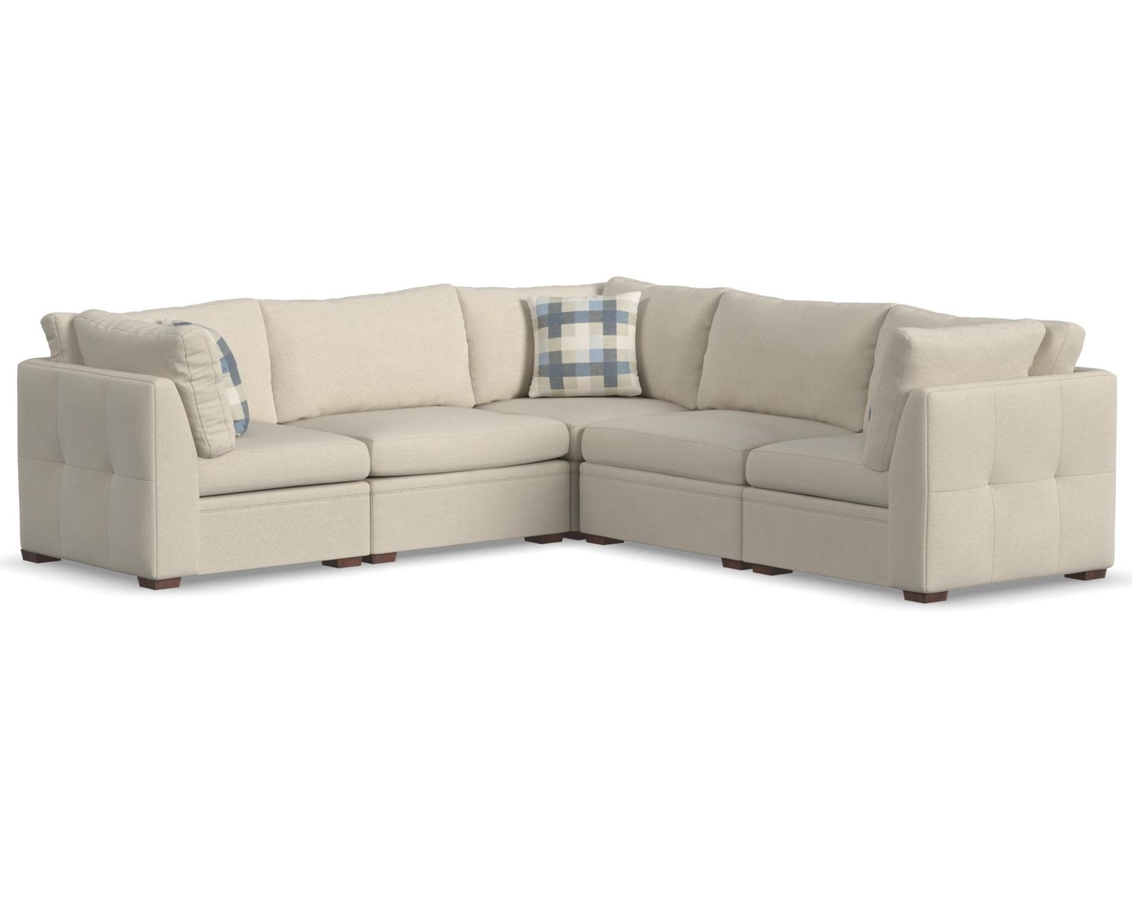 Evelyn 5023 Modular Sectional (+100 fabrics) - Layout I: Five Piece Sectional 114" x 114"