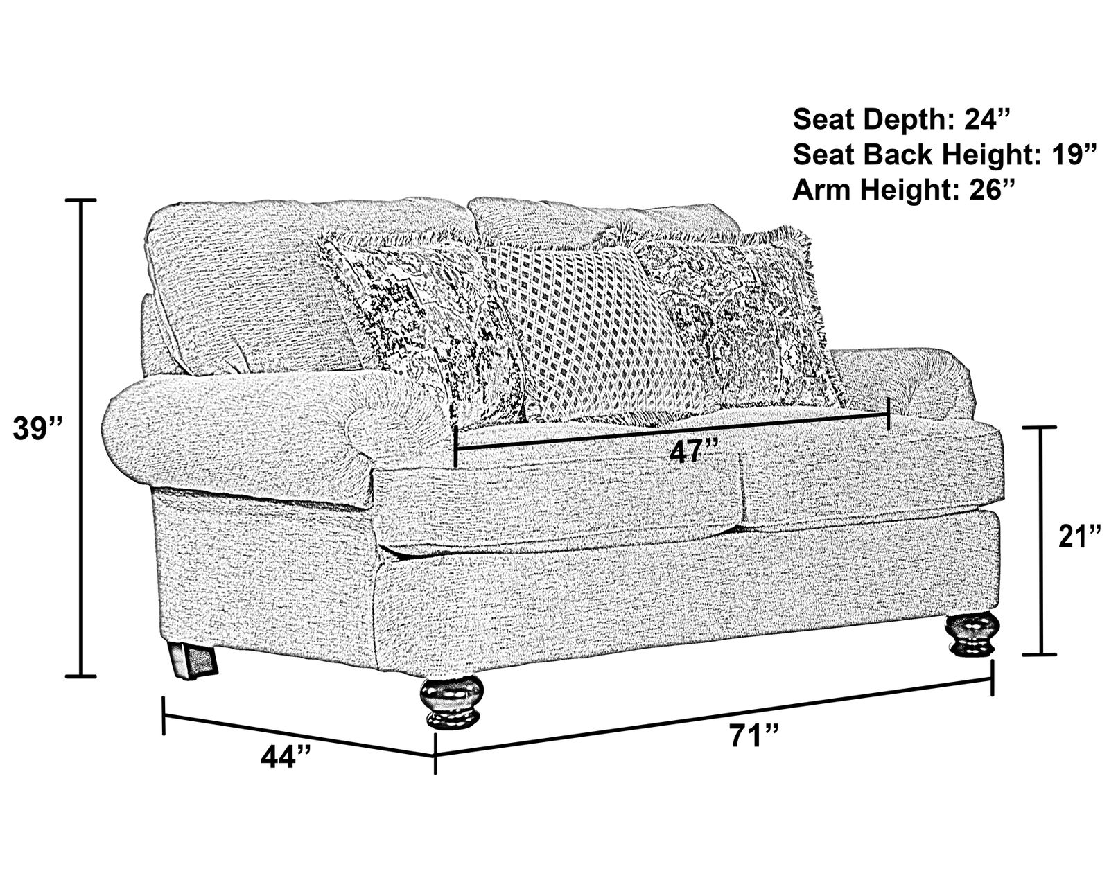 Freemont Oversized 96" Sofa (includes pillows)