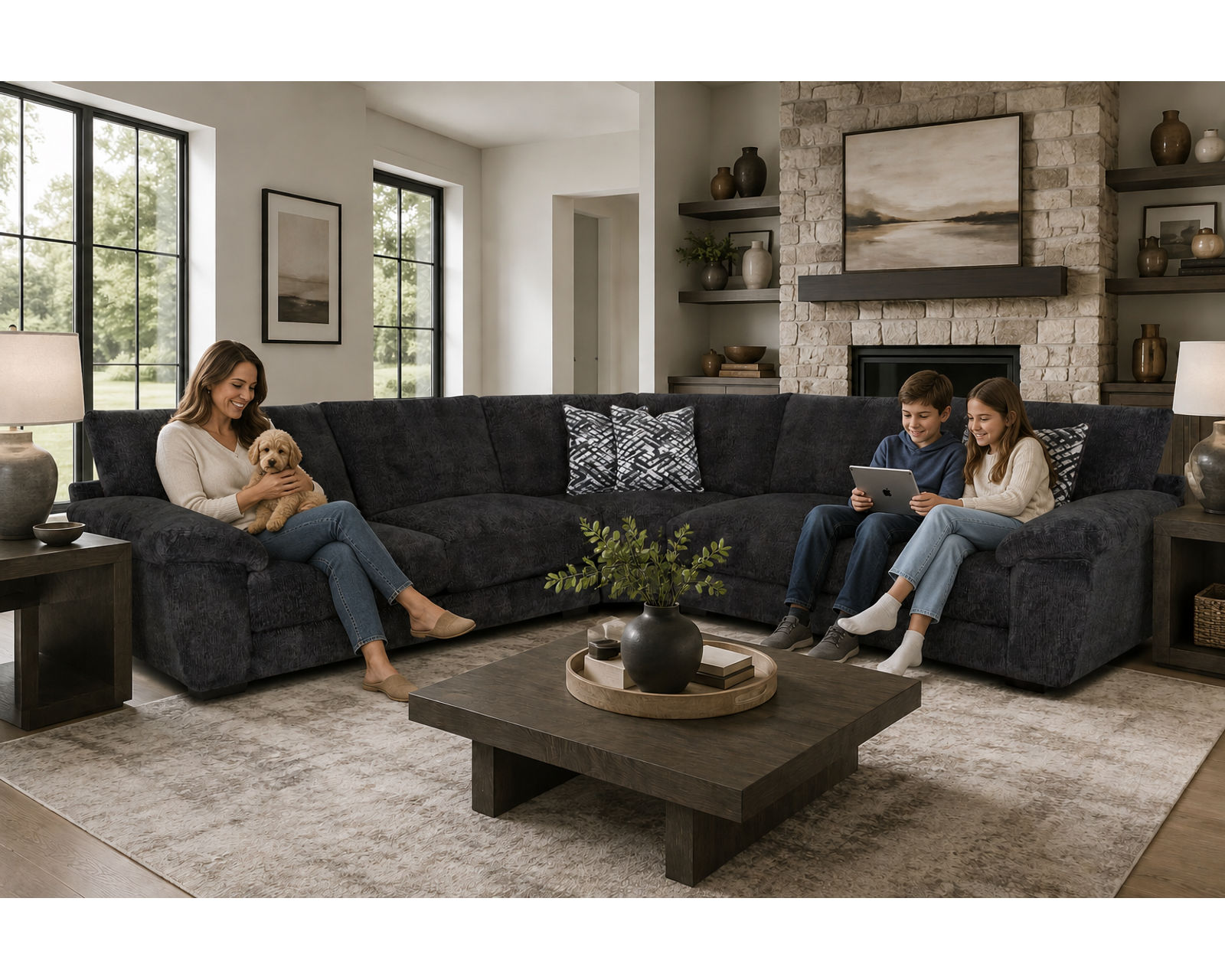 Portland 840 Three Piece Sectional (Oversized Comfort. Rich Texture. Made for Relaxing) - Professionally Curated Rooms. Affordable Luxury for Every Home.