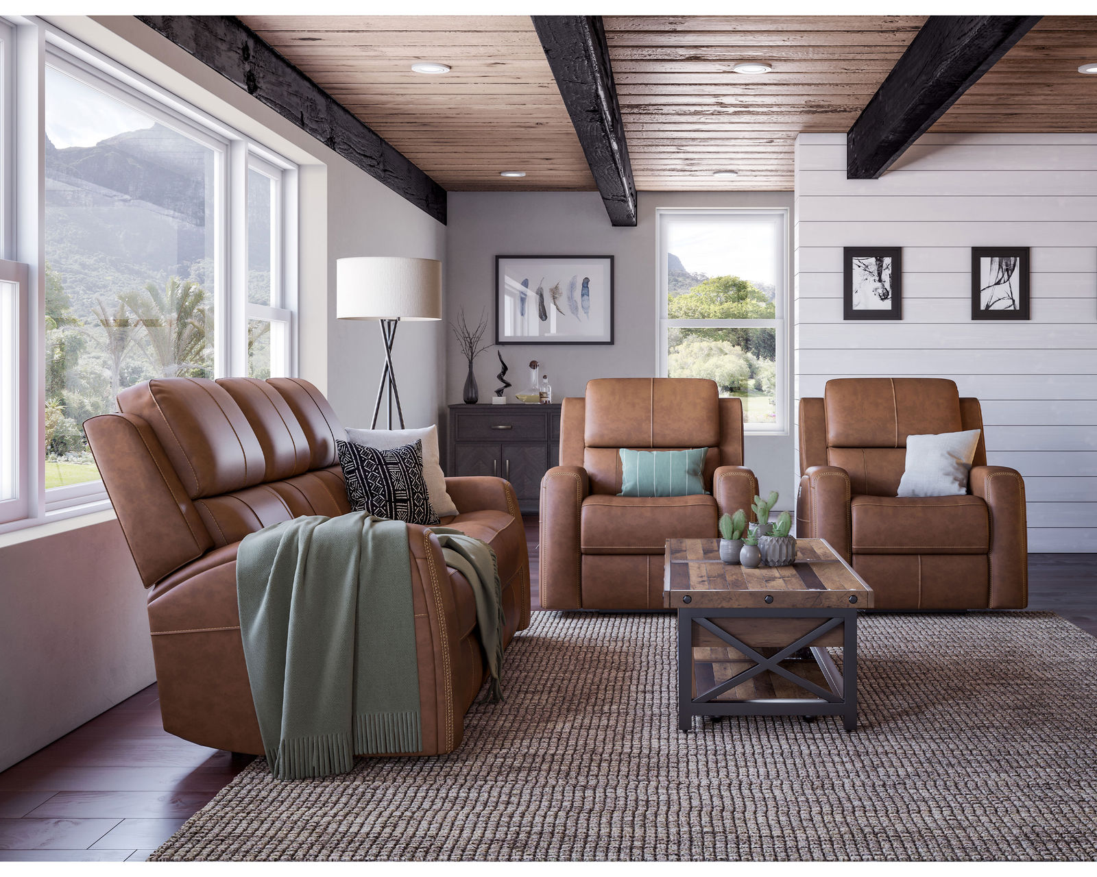 Linden Leather Power Reclining Sofa with Power Headrests and Lumbar (946-72) ZERO GRAVITY - In stock