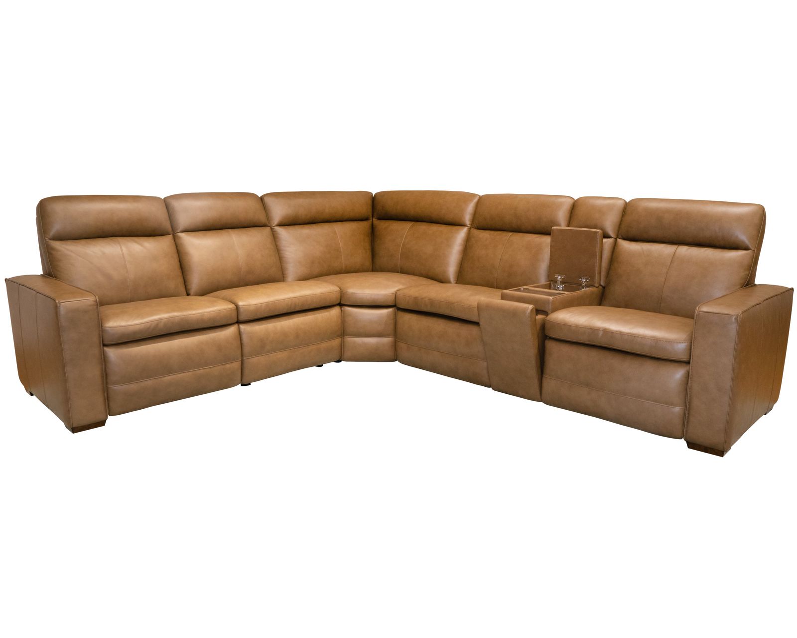 Dutch 1519 Triple Power Reclining Sectional (2 colors) in stock - Layout A: Six Piece Reclining Sectional 99.5" x 112" (4 recliners)
