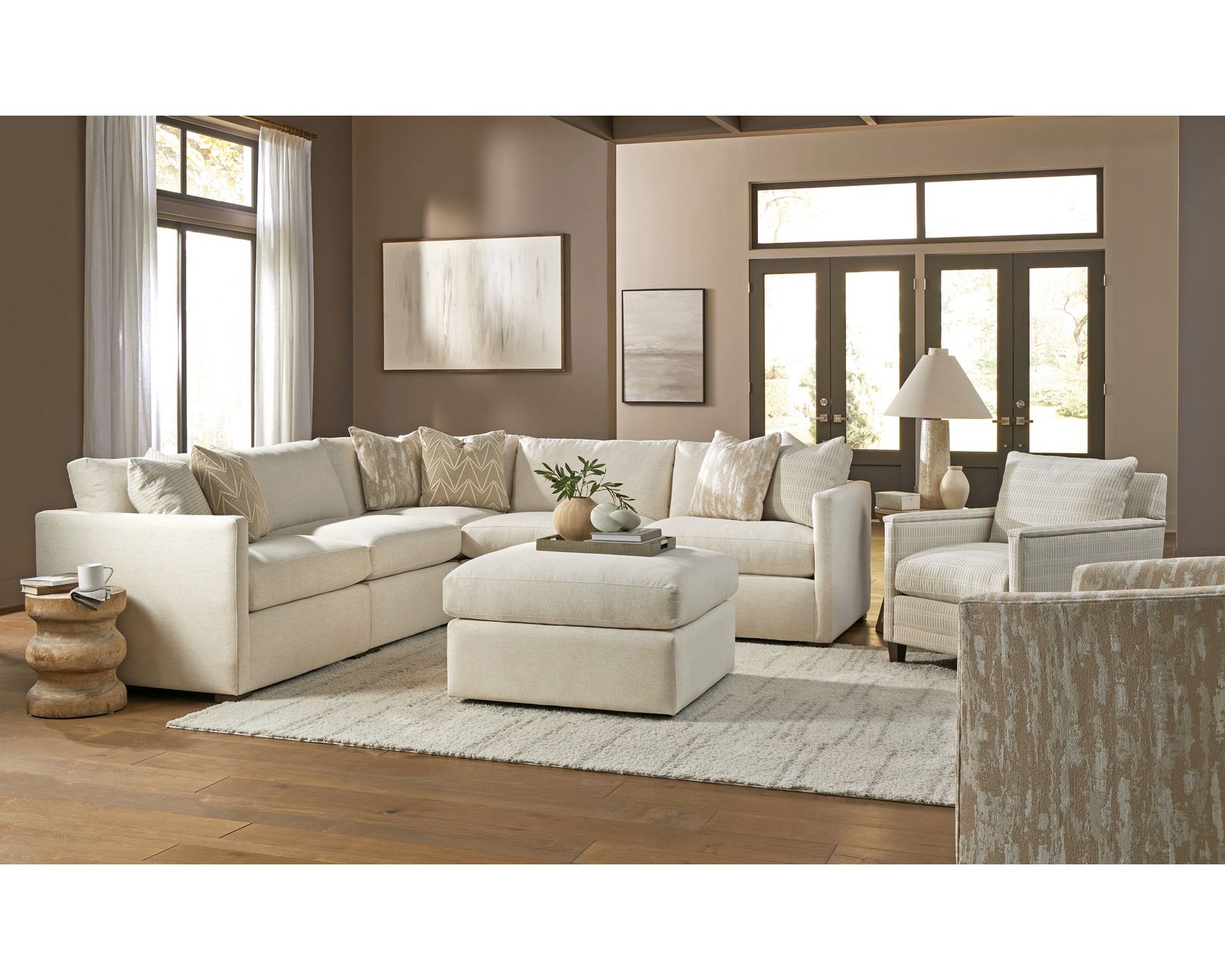 Nomad 7517 Sectional (+100 performance fabrics) - Layout H: Five Piece Sectional 114" x 114"