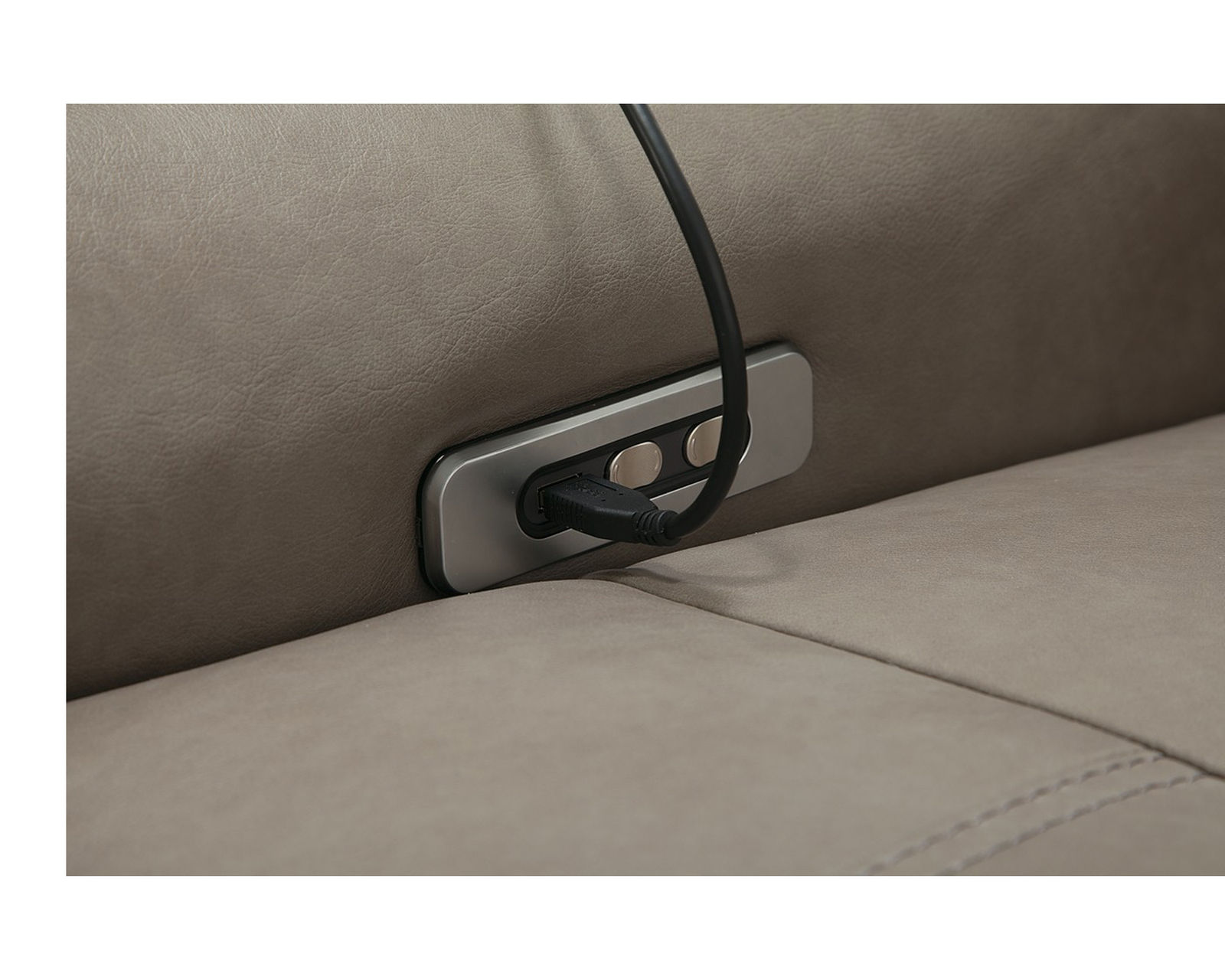Keoni 44000 Wall Hugger Power Headrest Power Recliner (+100 leathers) - Reclining buttons allow independent control over the power headrest and power recline.  Includes USB Charging Port