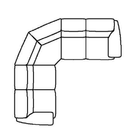 Layout D: Five Piece Sectional 107" x 107"