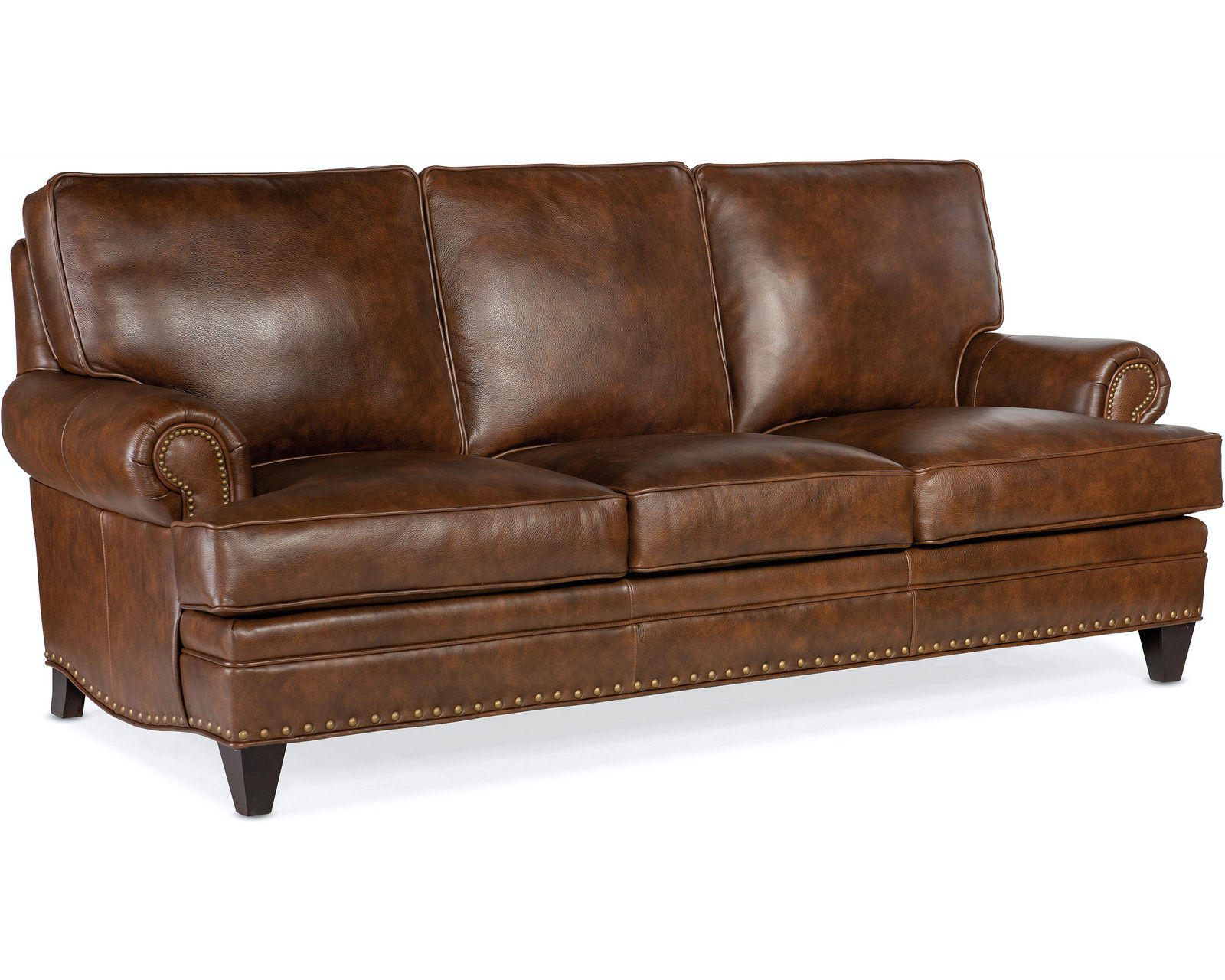 Bradington Young Carrado Stationary Sofa 8-Way Tie - Top Grain Leather - In Stock (Brown)
