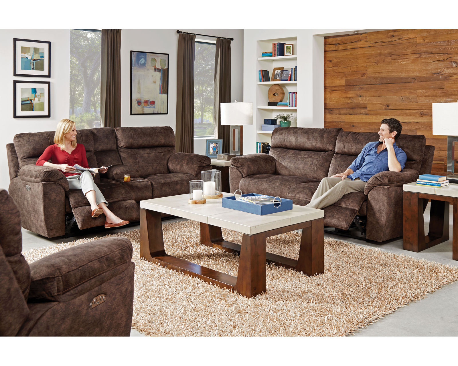 Sedona 91" LayFlat Power Reclining - Power Headrest Sofa - 2 Colors Available - LAY FLAT POWER HEADREST RECLINING SOFA IN MOCHA