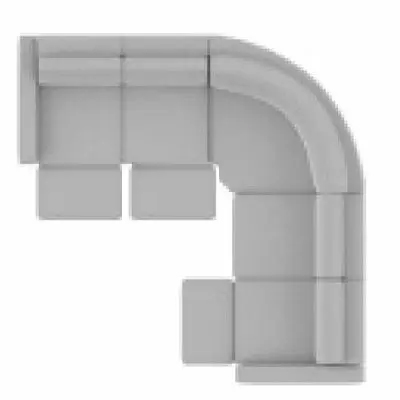 Layout B: Five Piece Reclining Sectional 123" x 123" (3 recliners)