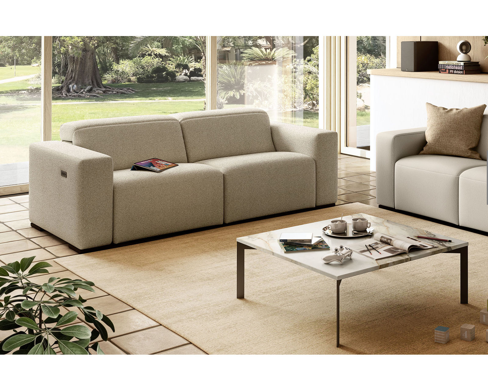 Oxford C282 Power Headrest Power Reclining Sofa (87") +40 fabrics - Oxford 87" Power Headrest Power Reclining Sofa (2 cushions)