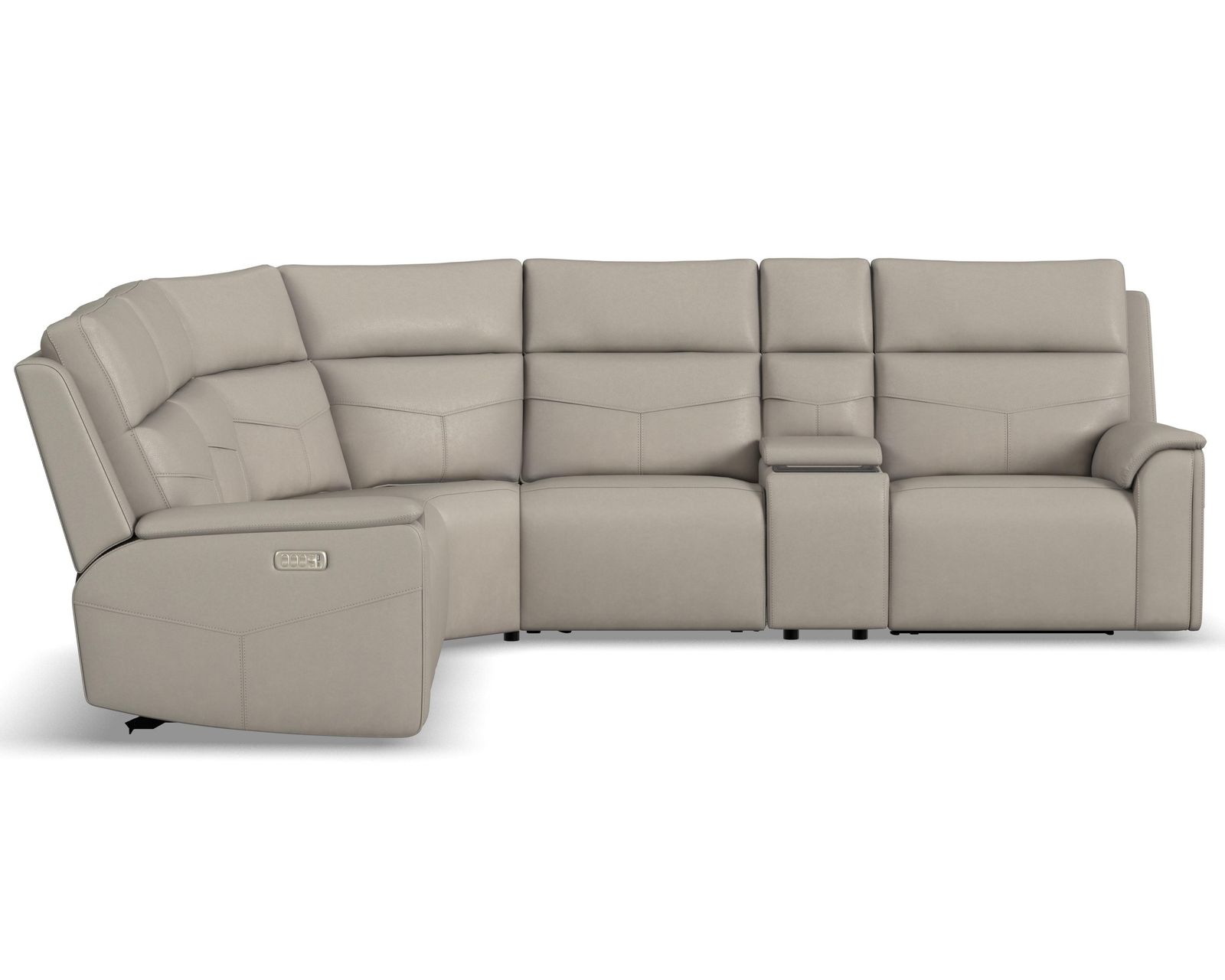 Vernon 1592 Triple Power Reclining Sectional with Heat and Massage (2 colors) 386-01 - In stock - Layout B: Six Piece Reclining Sectional 111" x 124" (2 recliners)