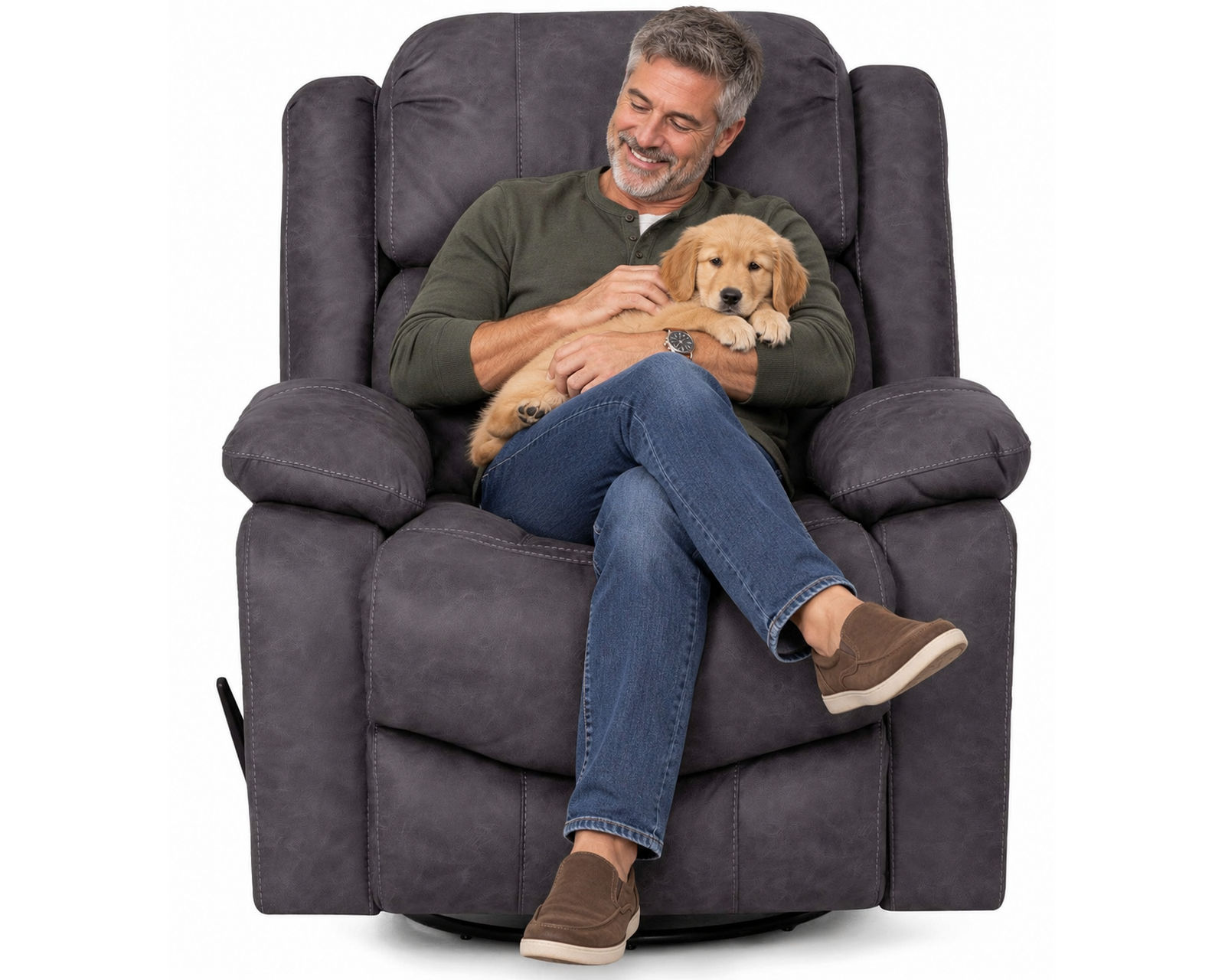 Decker 91.5" Reclining Sofa Slate (Best-Selling Comfort. Built for Real Life.) - Superior Motion. Franklin Comfort.