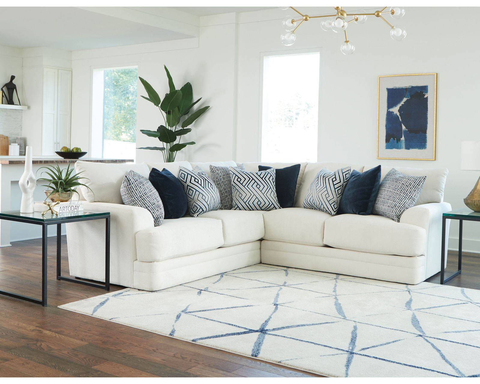 Polaris Modular Sectional (Never Fear Performance Fabric) Includes Pillows - Sectional Layout C: 