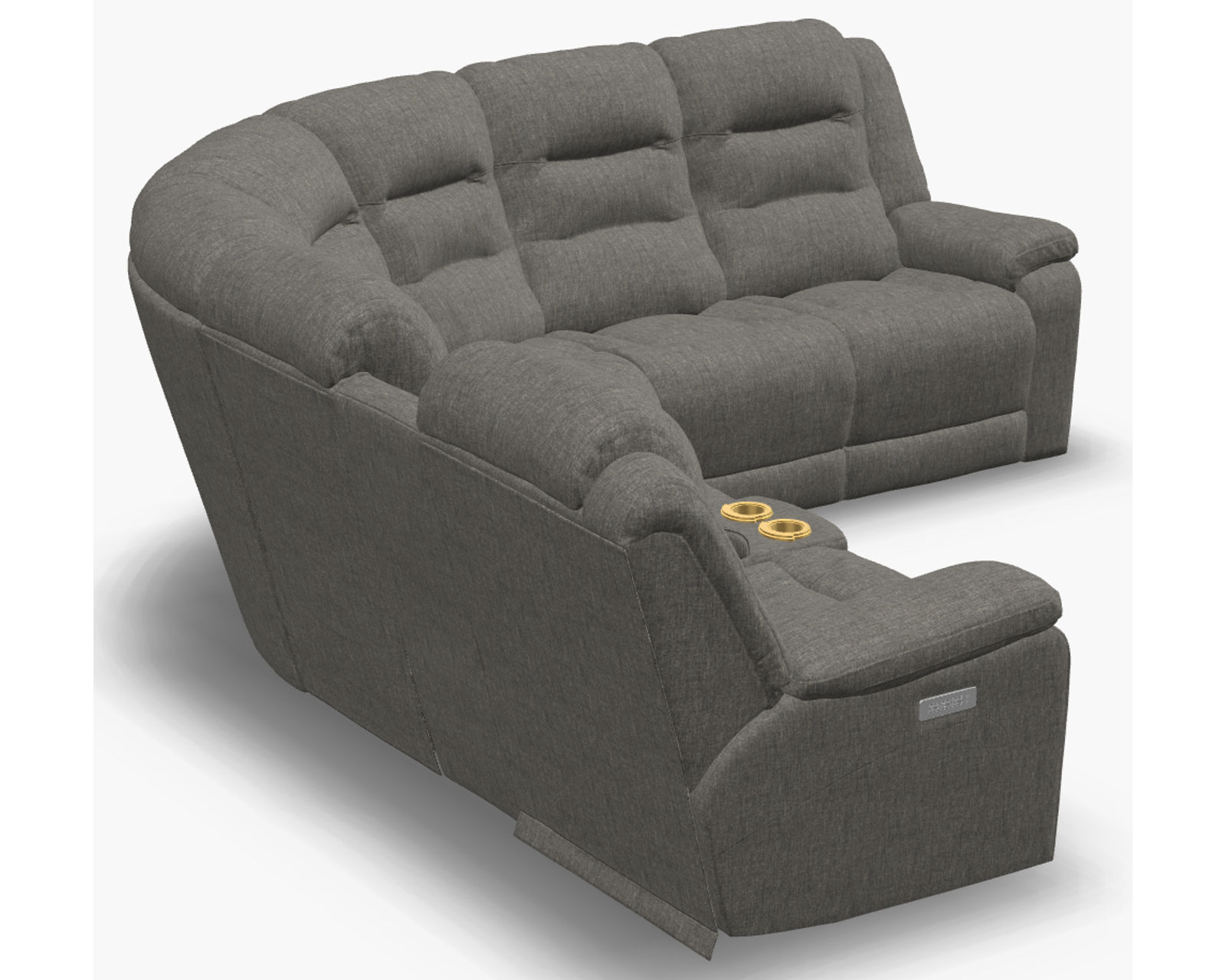 Leighton 41063 Power Headrest Power Reclining Sectional (+50 fabrics) - Layout A: Six Piece Sectional 123" x 110" (2 recliners)