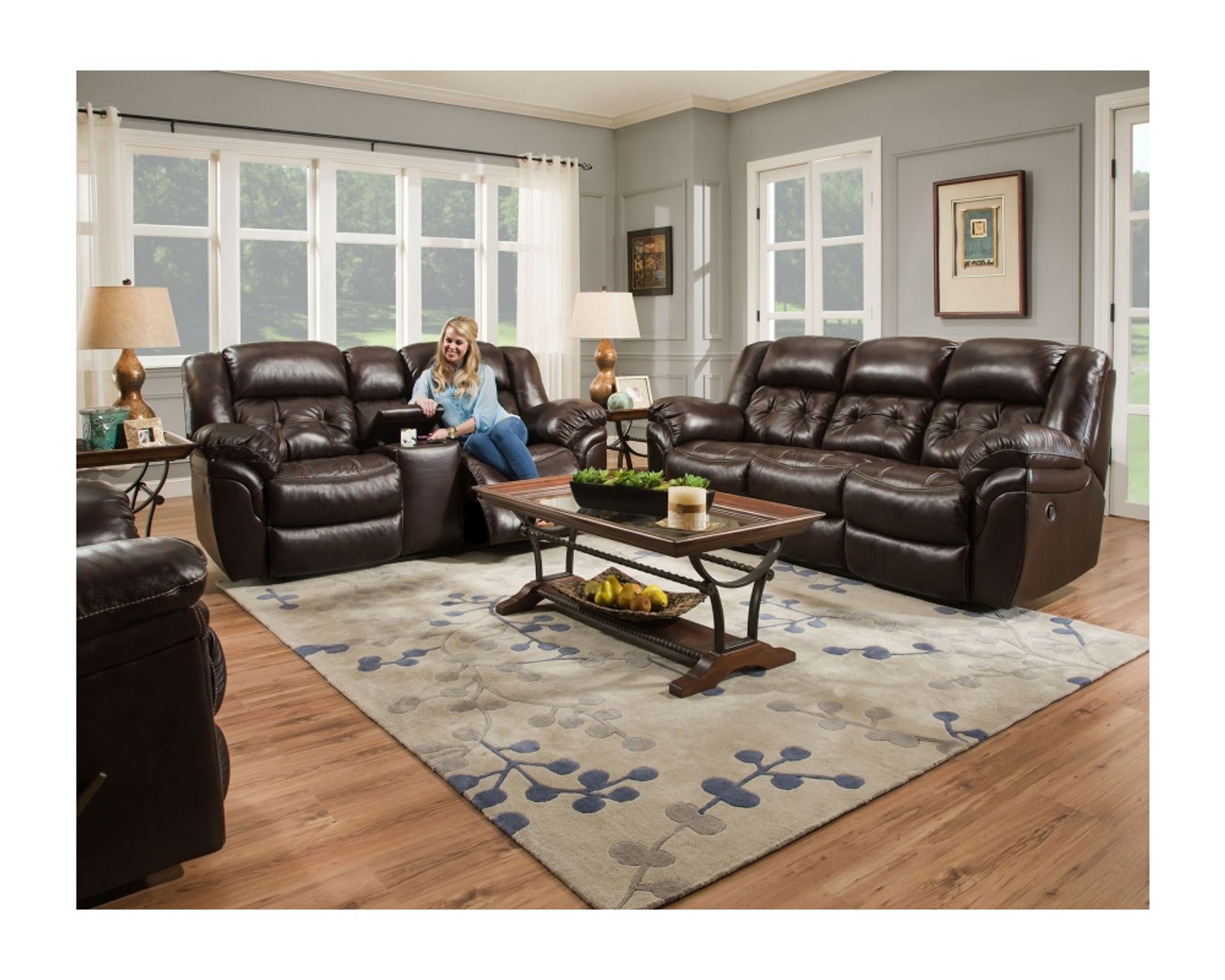Denver 81" Reclining Console Loveseat Chocolate (In stock) - Denver Reclining Console Lovese