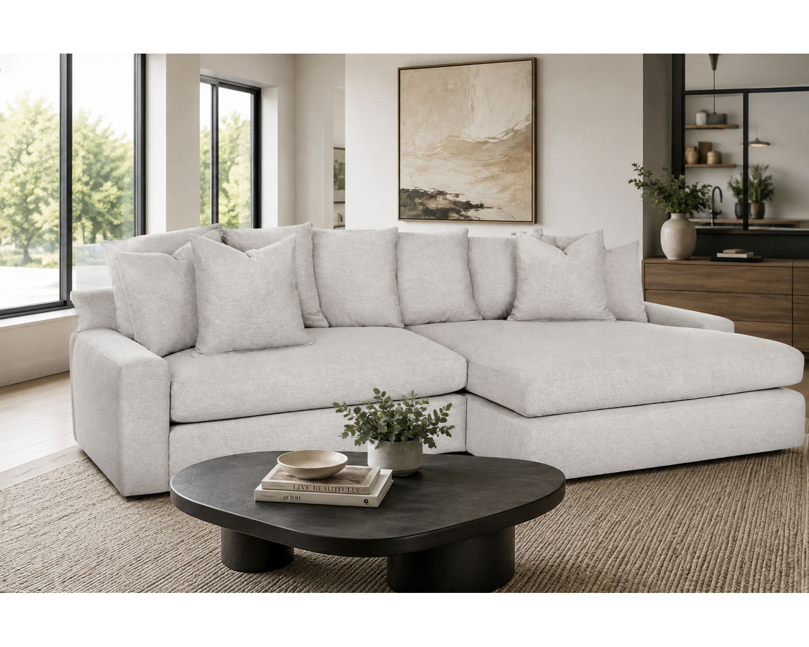 London Modular Sectional (Down Seating Performance Fabric) 3 colors - Down Cushion Alternative Allura