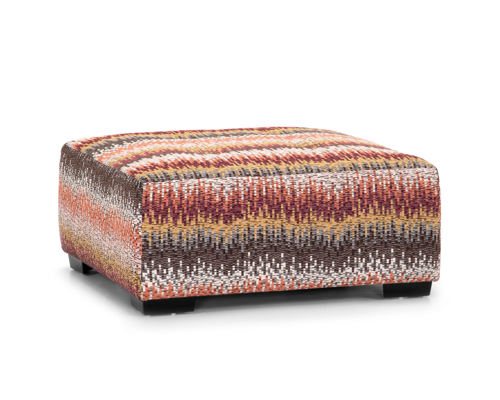 Gia 909 Leather Stationary Sofa (87") Includes Pillows - Gia Fabric Square Ottoman