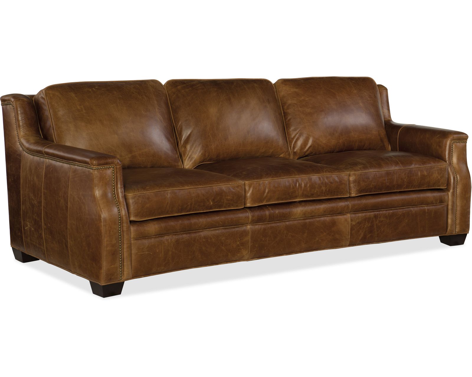 Yates Leather Stationary Sofa (In stock)