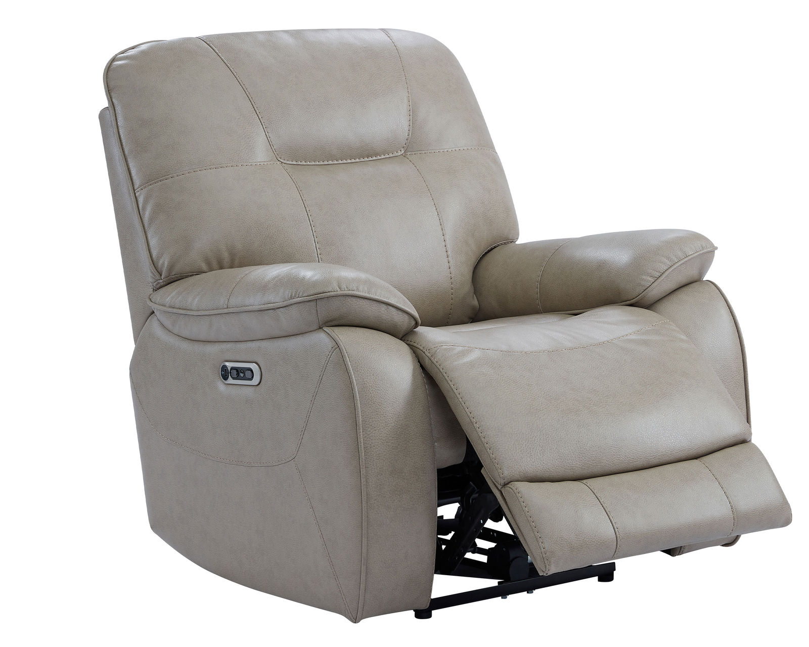 Axel Power Headrest Power Recliner in Parchment (In stock) - Axel Power Headrest Power Recliner in Parchment (Leather like fabric)