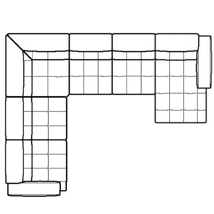 Layout G: Six Piece Sectional 116" x 147" x 64