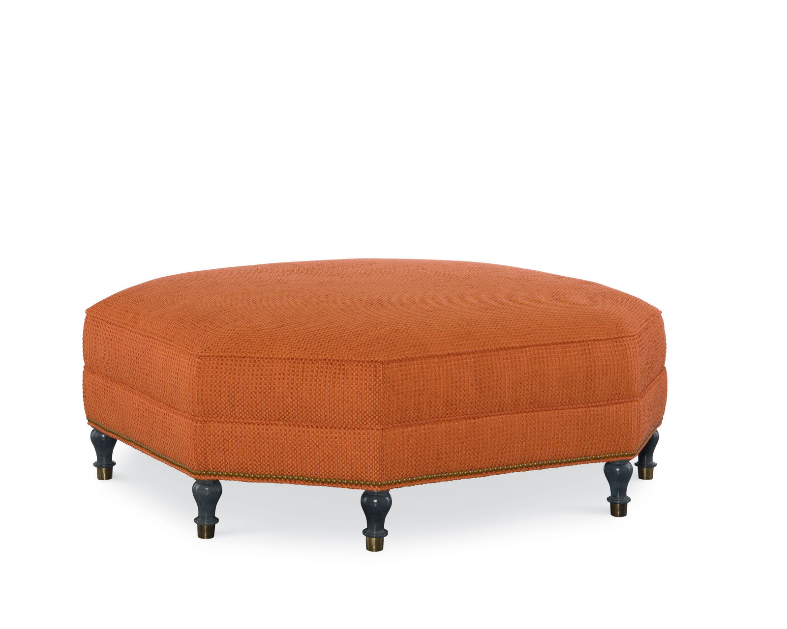Gaston Hexagonal Nail Head Ottoman (+75 fabrics)