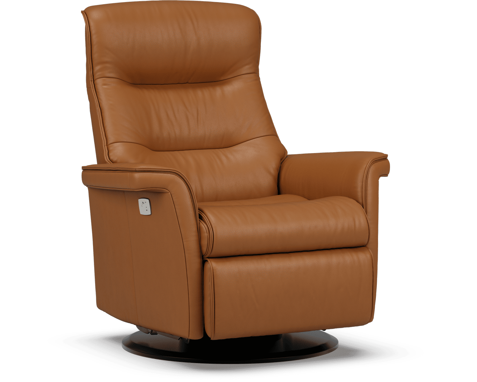 Chelsea Swivel Glider Relaxer Recliner Whiskey (Scandinavian Comfort That Moves With You) In stock