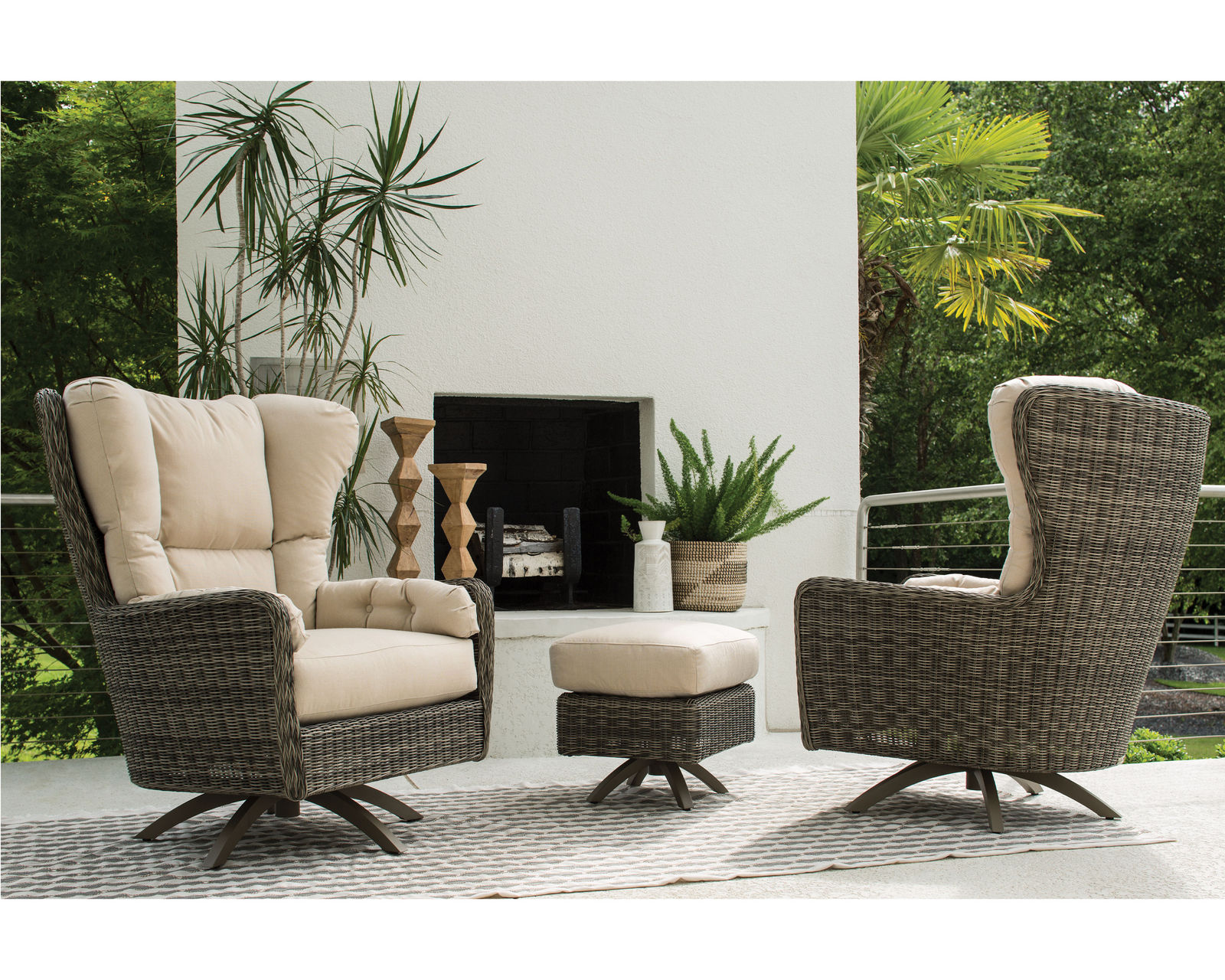 Cocoon High Back Swivel Chair and Ottoman - Made to order fabrics