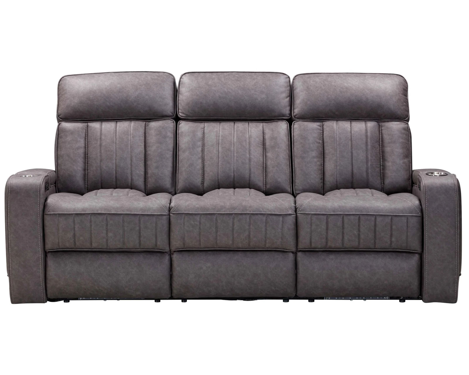 Equinox 85" Power Headrest Power Reclining Sofa w/ Dropdown Table Mercury (In stock - Fast shipping) - Equinox Power Headrest Power Reclining Sofa w/ Center Drop Down Table