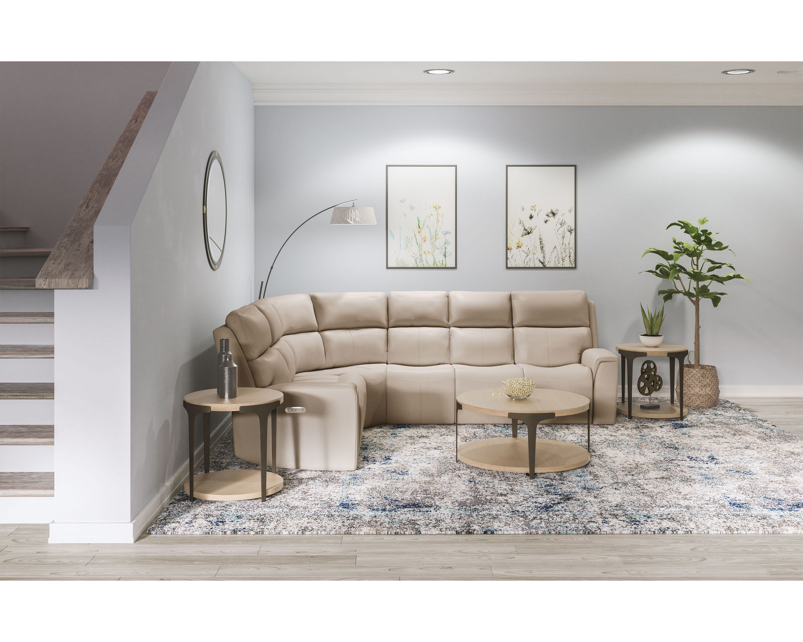 Jarvis Leather Power Reclining Sectional with Power Headrest (009-70) ZERO GRAVITY - In stock