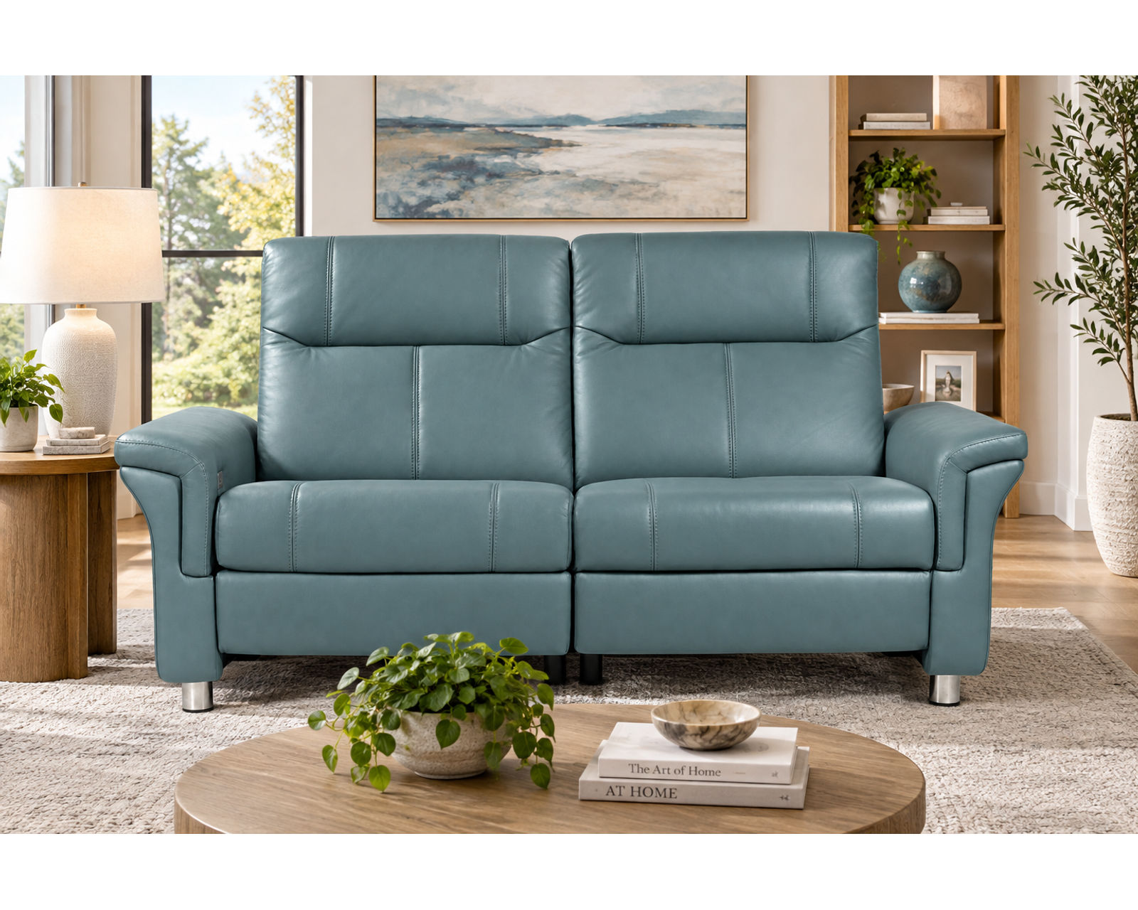 Melbourne 105" Power Reclining Sofa Ocean (Modern Scandinavian Style. Power Comfort Made for Living) IN STOCK - Includes Both Power Headrest and Power Recline