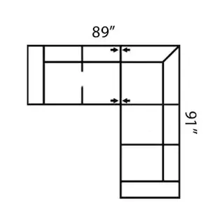 Layout D: Two Piece Sectional 89" x 91"