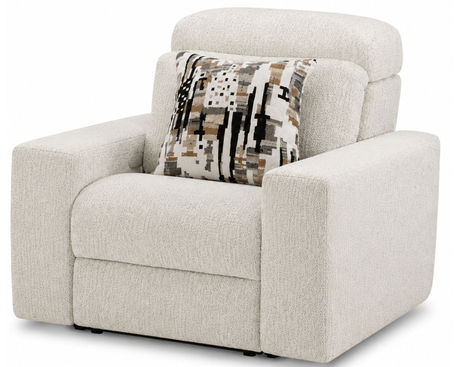 Darby 93" Wide Seat Power Reclining Sofa with Power Euro Headrests (2 colors) - Darby 52" Wide Lay Flat Power Headrest Power Recliner Shown in Fabric Cotton