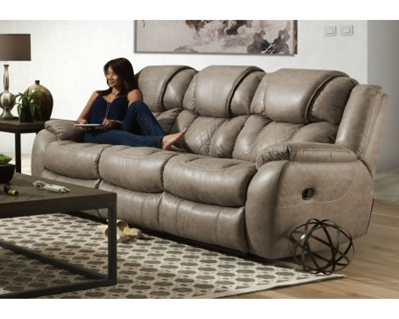 Rayna 88" Double Reclining Sofa Tan (In stock) - Rayna 88" Reclining Sofa