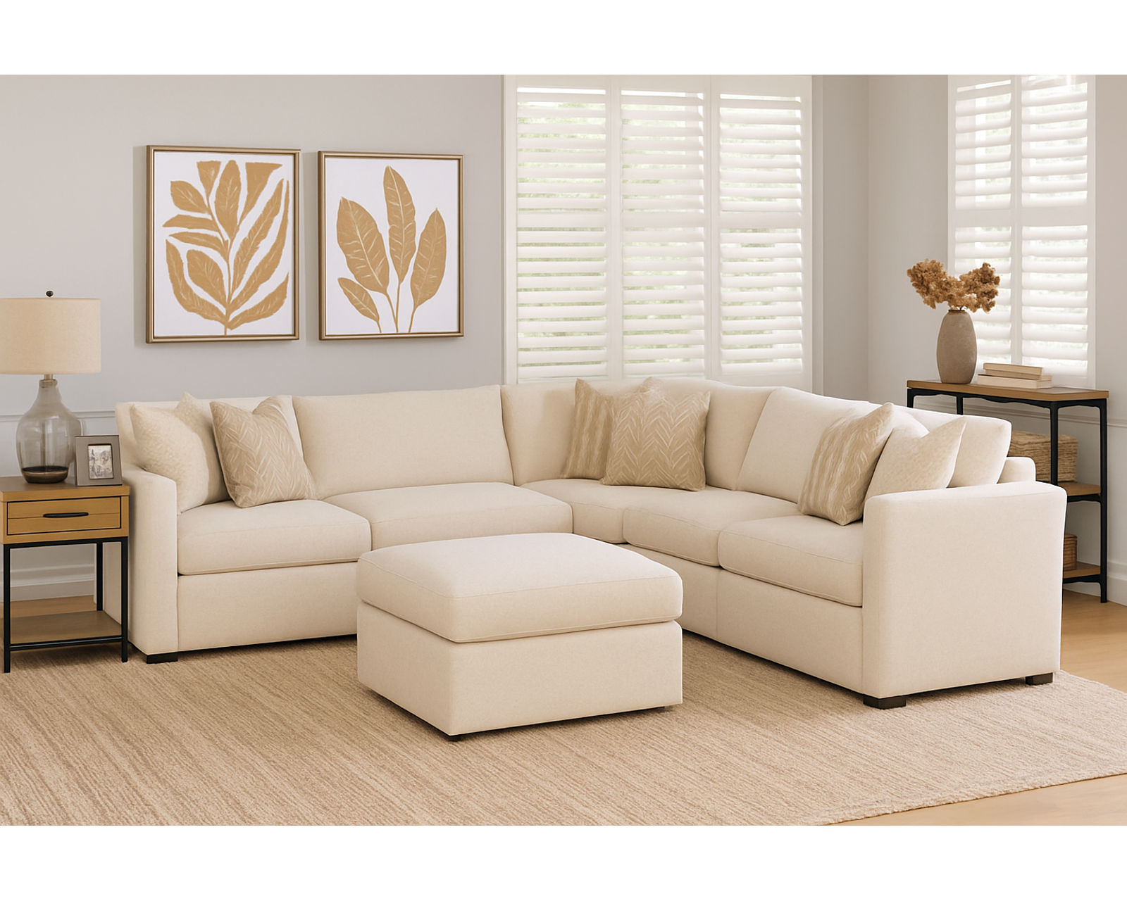 Nomad 7517 Sectional (+100 performance fabrics) - Layout H: Five Piece Sectional 114" x 114"