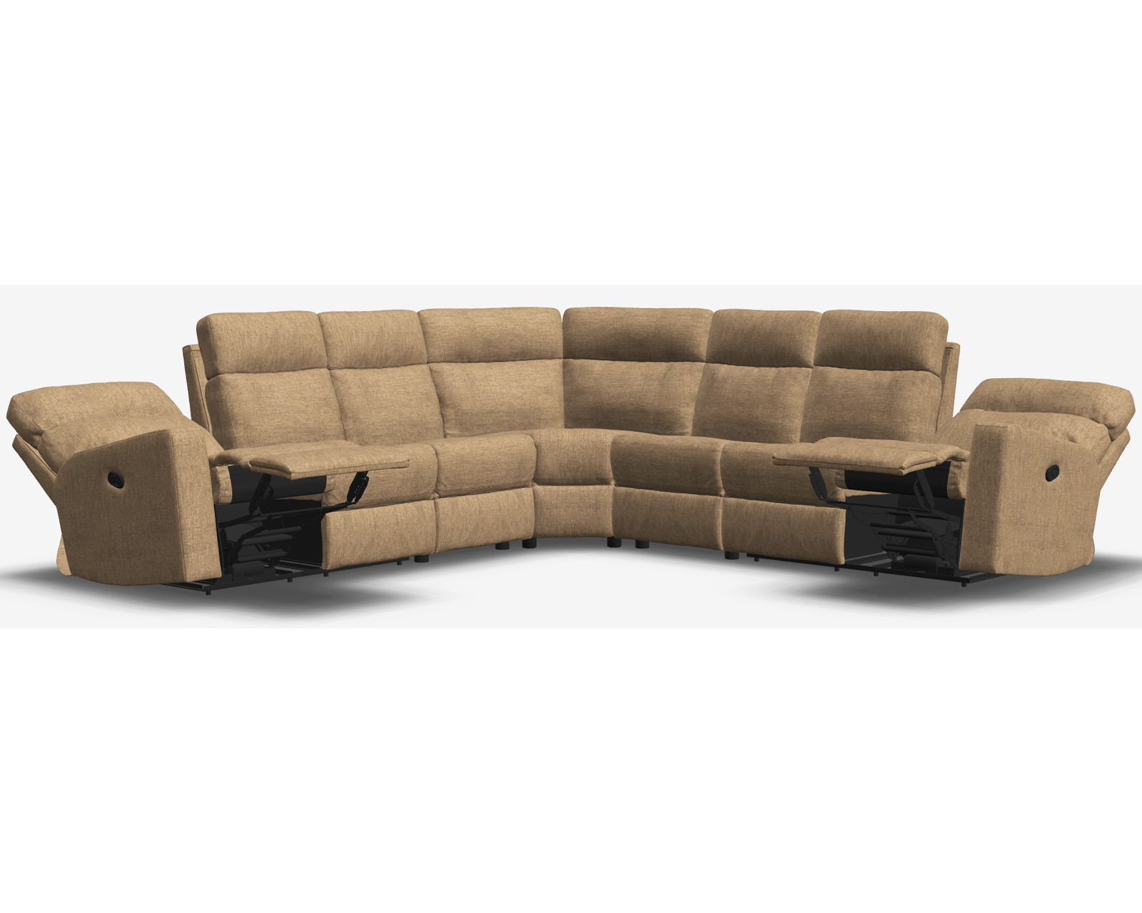 Oakwood 41049 Reclining Sectional (50+ fabrics) - Layout C: Five Piece Reclining Sectional 137" x 137"