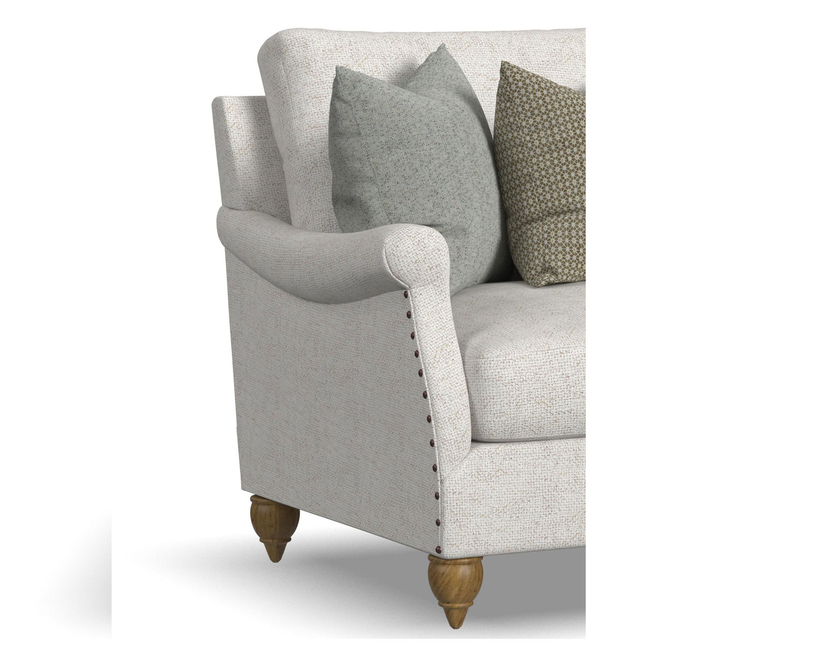 Veda 7170 Sofa (+100 fabrics) 86" - Detail sock arm and nailhead trim