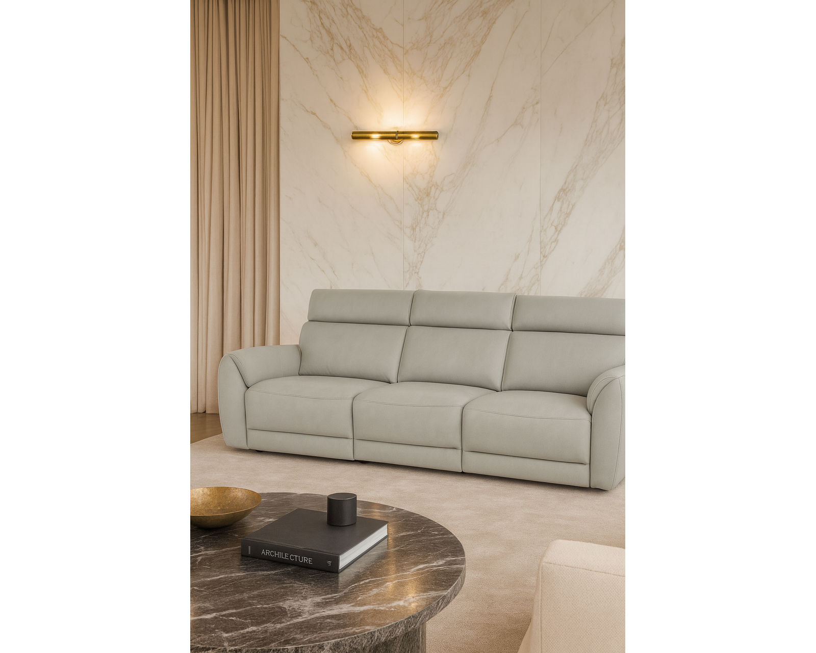 Nuvia C328 Triple Power Reclining Sofa (104") +55 leathers