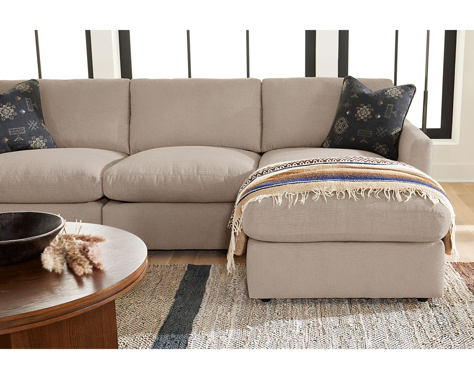 Sky 5512 Sectional (hypoallergenic down-like cushion) +100 fabrics - Detail Chaise Lounge