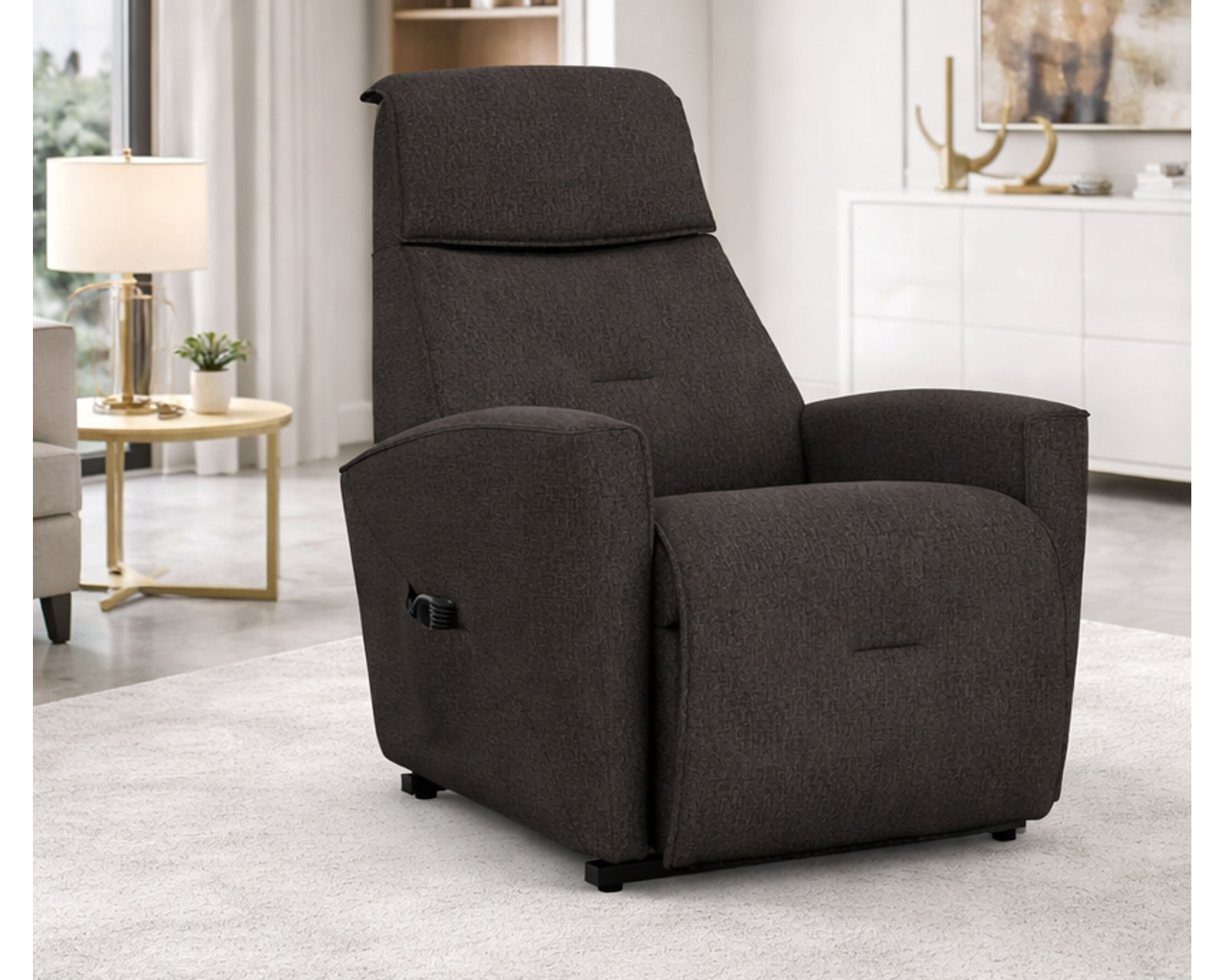 Austin Fabric Power Lift Reclining Chair Graphite (330 lbs.) In stock - fast shipping 