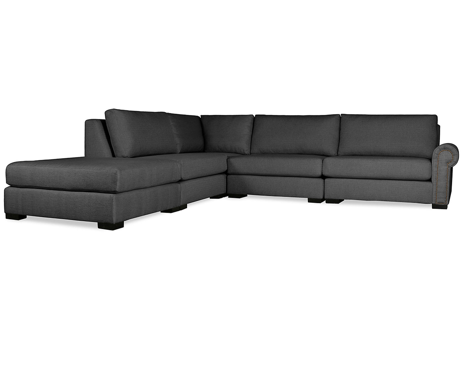 Sylviane 5 Pieces Modular Sectional (Choice of Colors) - Sylviane 5 Pieces Modular Sectional in Charcoal