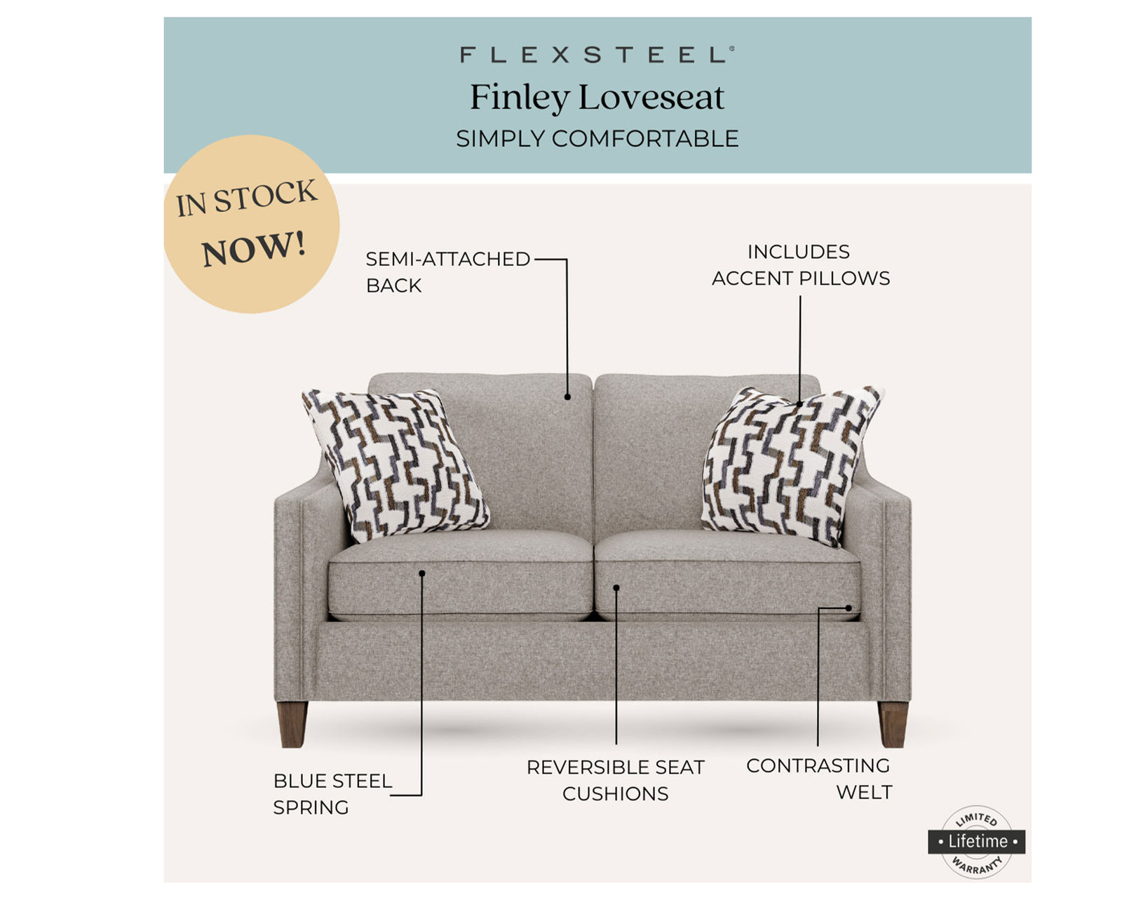 Finley  88" Sofa (In stock) - Finley Loveseat (in stock)