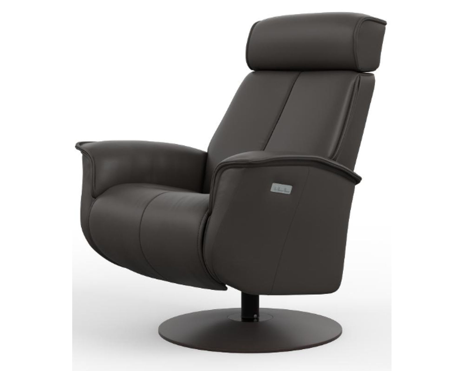 Bo Cordless Dual Power Leather Recliner Slate (2 Sizes) In stock - Fast shipping - Cordless - built in battery pack - no wall outlet required