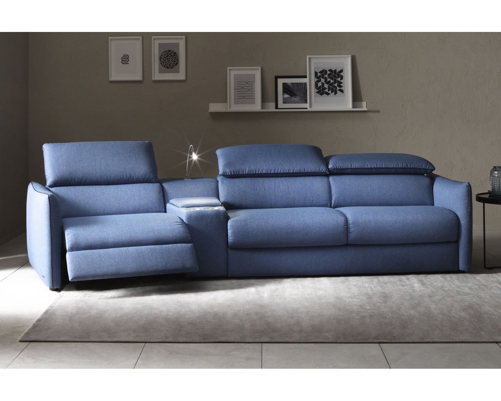 Meraviglia B995 Leather Reclining Sleeper Sectional (+25 leathers) - Layout C: Three Piece Sleeper Sectional 127" x 83"