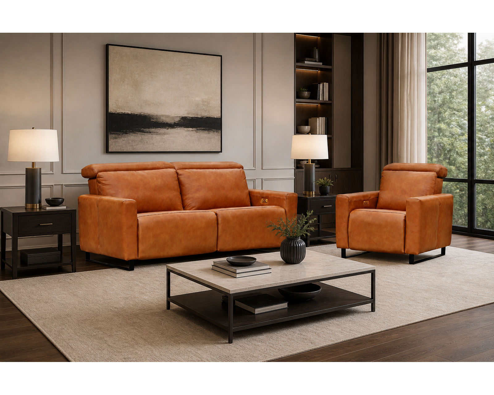 Florent Dual Power Reclining Sofa — Available in Standard & Wide Cushions, 140+ Leather Options, and 80", 84", or 112" Widths - Your Style, Your Comfort, Your Price Point