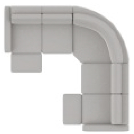 Layout A: Five Piece Sectional 106" x 106" (2 recliners)