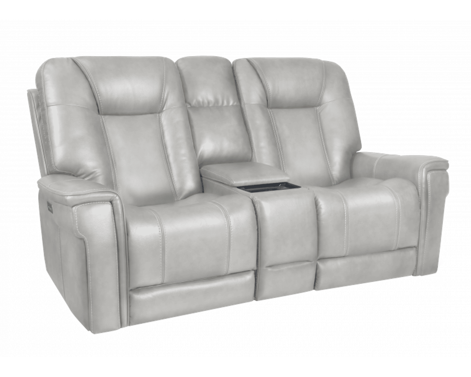  Sanibel 88" Sofa w/Power Recline, Power Head Rests & Power Lumbar (Lay Flat) Storm Leather (In stock) - Also available in leather color Dove