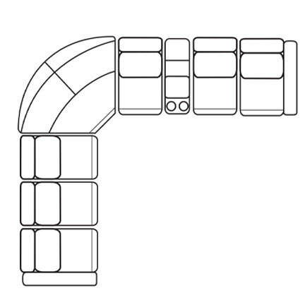 Layout F: Eight Piece Reclining Sectional 151" x 164"