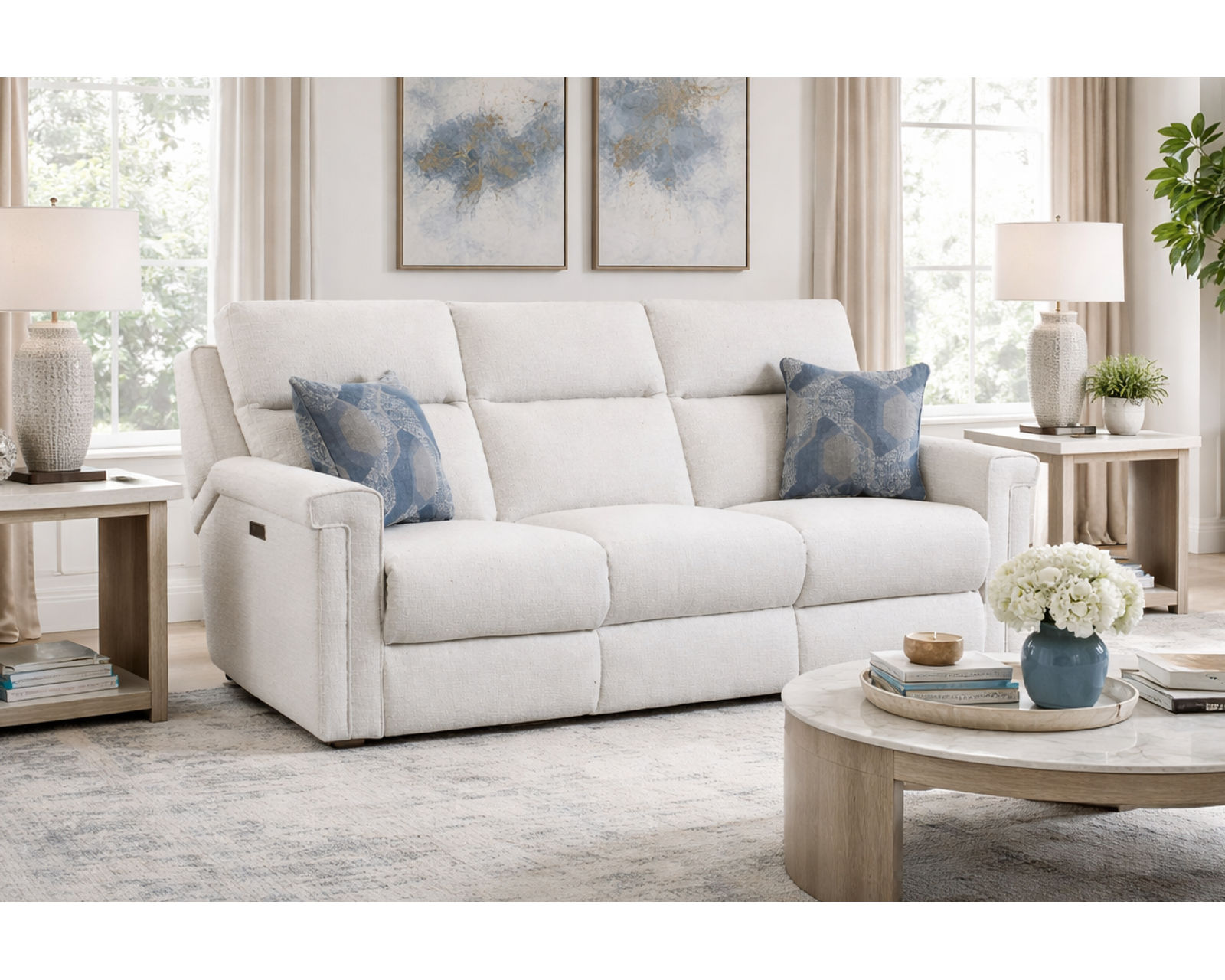 Lexington 374 Dual Power Zero Gravity Reclining Sofa with SoCozi™ Massage & Heat (+100 fabrics and leathers) - Lexington 88" Dual Power Zero Gravity Reclining Sofa with Heat and Massage