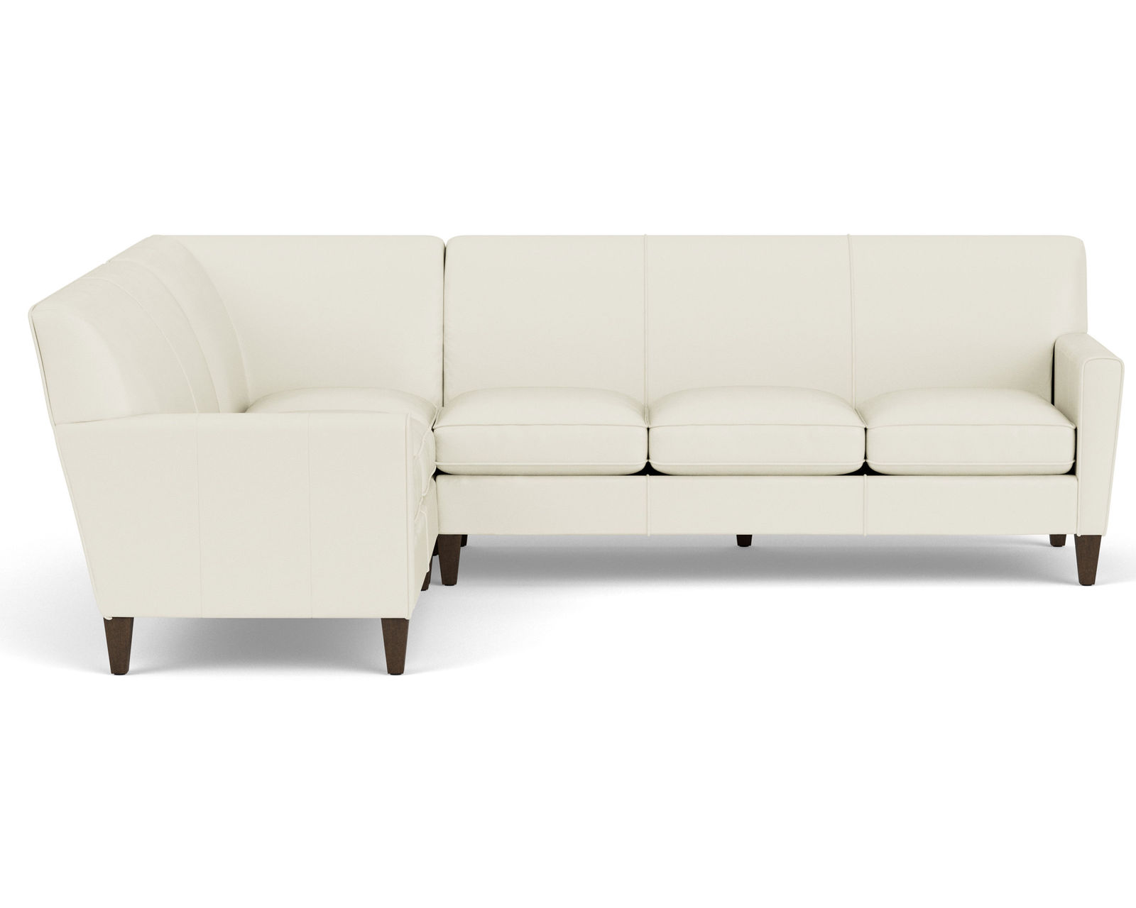 Digby Leather Stationary Sectional (Leather choices) - Sectional Layout H:  Features the Flexsteel Blue Steel Seat Spring never needs replacing